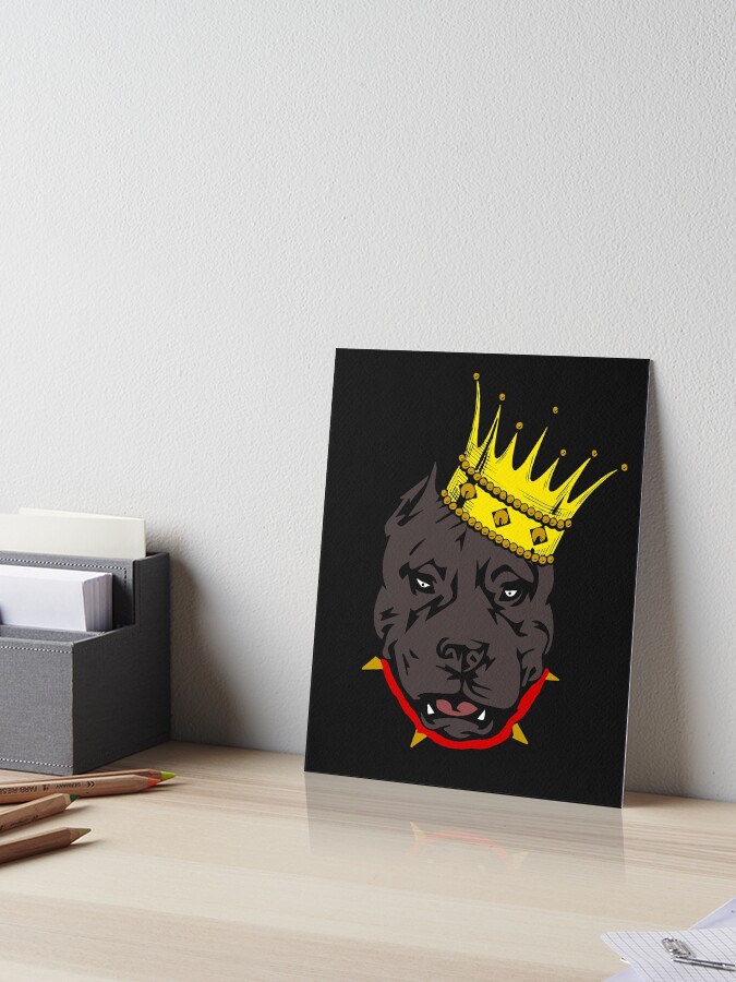 Pitbull king of dogs with crown