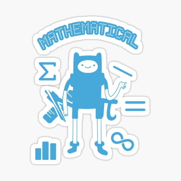 Adventure Time Finn The Human Mathematical Sticker By Rainbowdreamer Redbubble