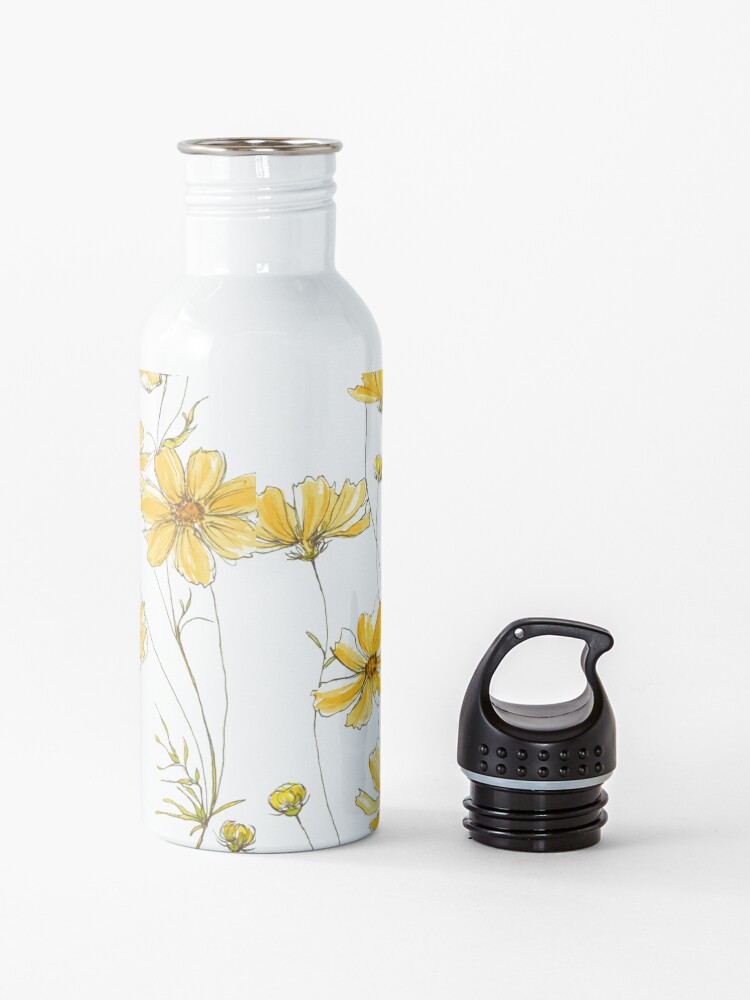 Alternate view of Yellow Cosmos Flowers Water Bottle