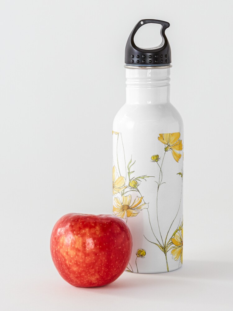 Alternate view of Yellow Cosmos Flowers Water Bottle