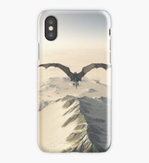 Grey Dragon Flight Over Snowy Mountains iPhone Case