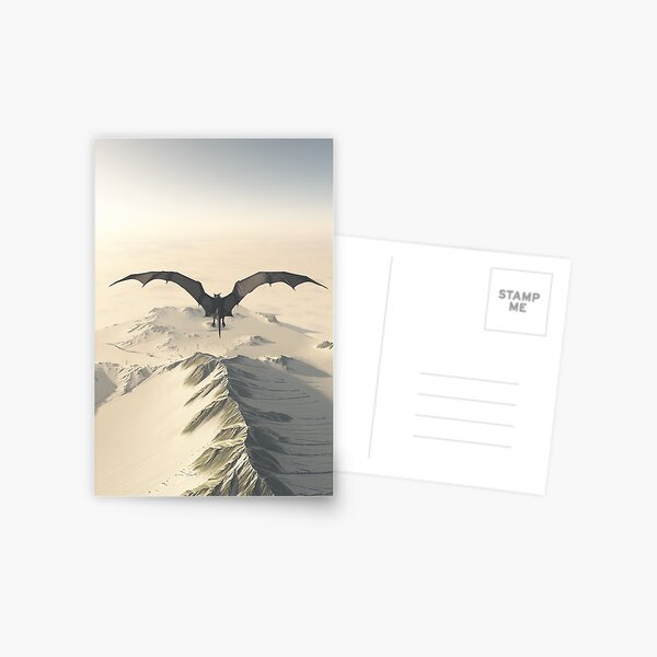 Item preview, Grey Dragon Flight Over Snowy Mountains designed and sold by algoldesigns.