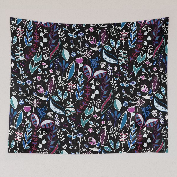 Item preview, Vibrant Midnight Nature Doodle designed and sold by TigaTiga.