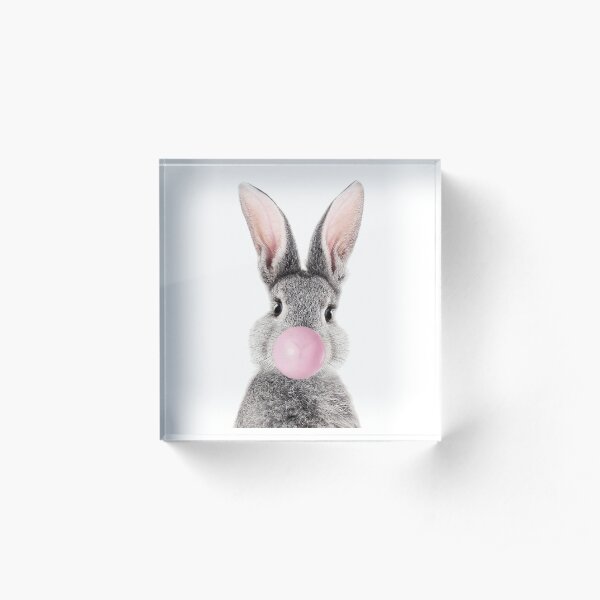 Bunny With Bubble Gum Acrylic Block