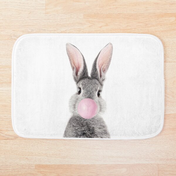 Bunny With Bubble Gum Bath Mat