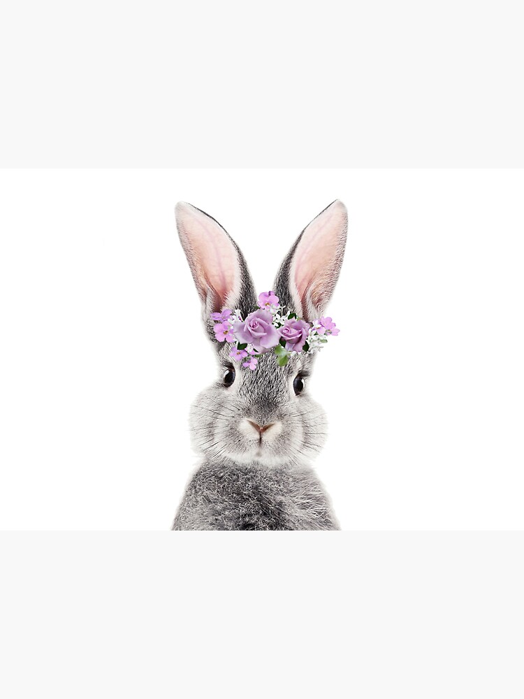 Bunny With Flower Crown by LotusPrintShop
