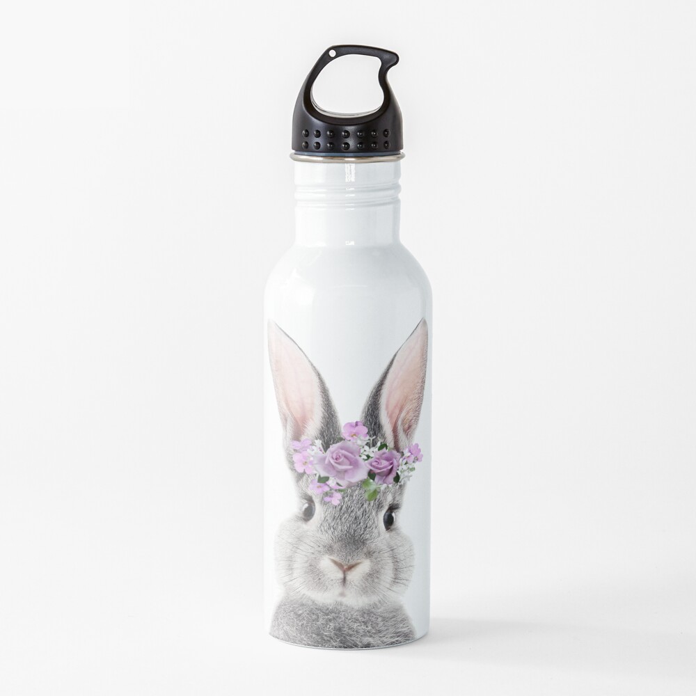 Bunny With Flower Crown Water Bottle