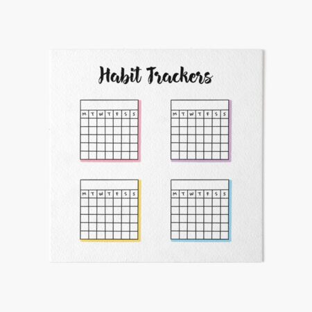 Colorful Habit Trackers for Bullet Journals Postcard for Sale by