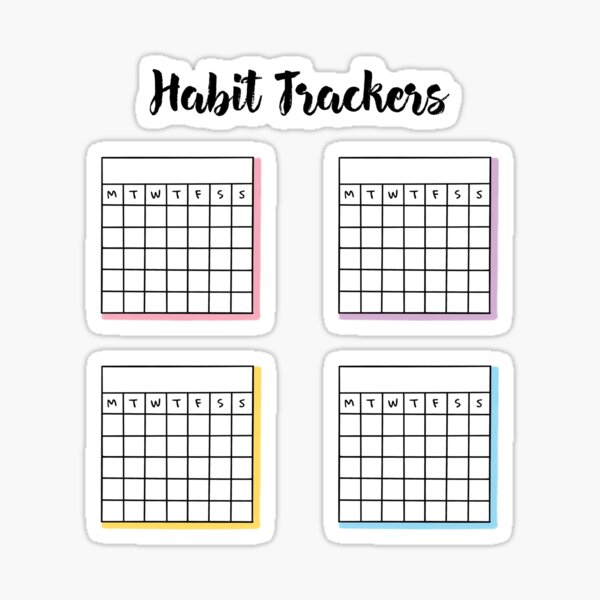 Colorful Habit Trackers for Bullet Journals Sticker