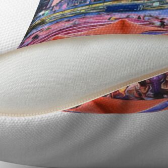 Alternate view of City Sunset II (digital painting) Floor Pillow