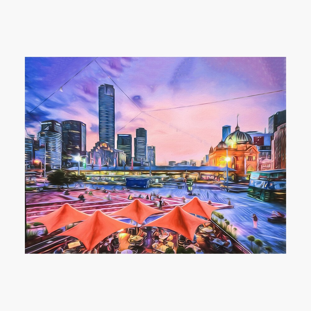 City Sunset II (digital painting) Photographic Print