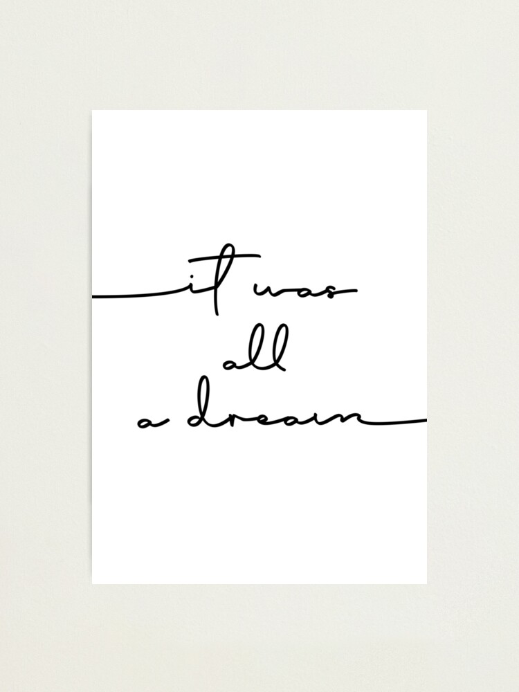 It Was All a Dream Print Hip Hop Lyrics Print Biggie Smalls 