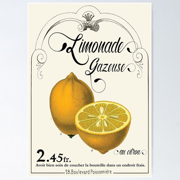 Aperçu de l'œuvre Vintage Lemonade Sign France créée et vendue par UpstairsCats.