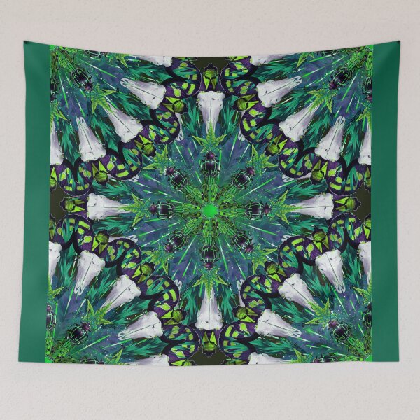 Item preview, emerald green bugs mandala  designed and sold by burenkaUA.