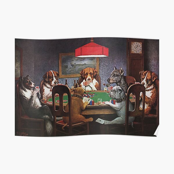 Dogs Playing Poker: A Friend In Need (High Resolution), C.M. Coolidge Poster