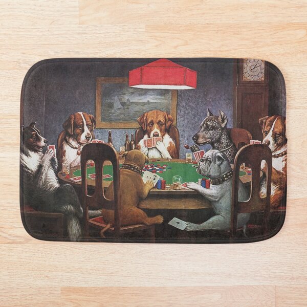 Dogs Playing Poker: A Friend In Need (High Resolution), C.M. Coolidge Bath Mat