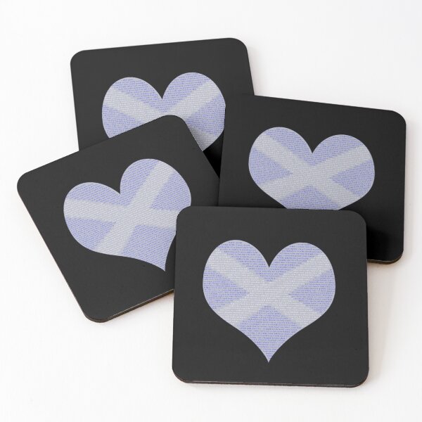 Scots Words in a Saltire in a Heart Coasters (Set of 4)