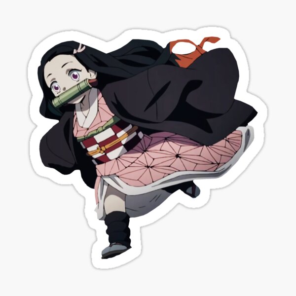 Nezuko Baby Mode Demon Slayer with white outlines Sticker