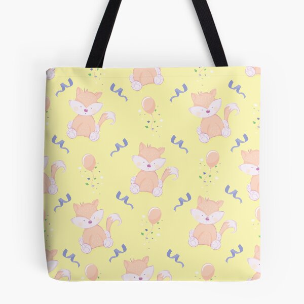 Item preview, Happy Birthday Orange Fox on Yellow Background Pattern designed and sold by Arch4Design.