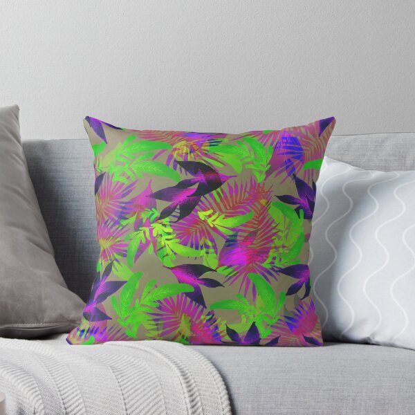 Item preview, patrón de plantas exóticas de color verde, rosa y morado designed and sold by Arch4Design.