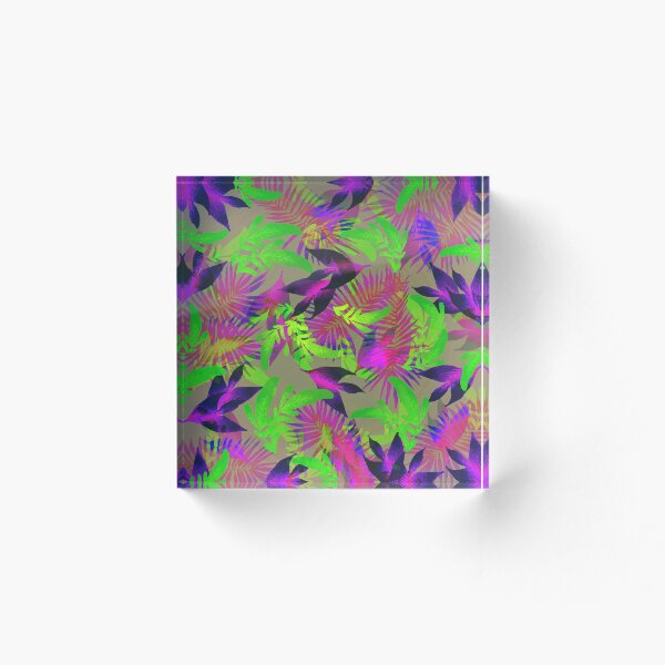 Item preview, exotic green, pink and purple plants pattern designed and sold by Arch4Design.