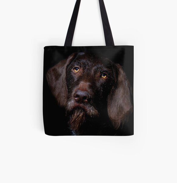 German Wirehaired Pointer Portrait All Over Print Tote Bag
