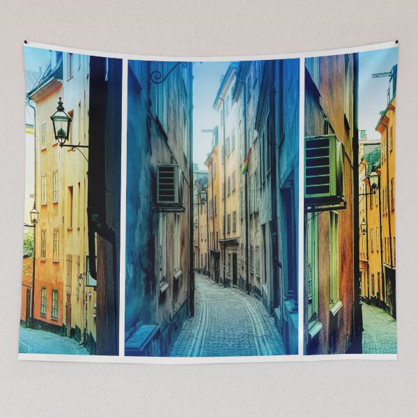 Item preview, Triptych photos of alleyways in Stockholm. designed and sold by Barry W  King.