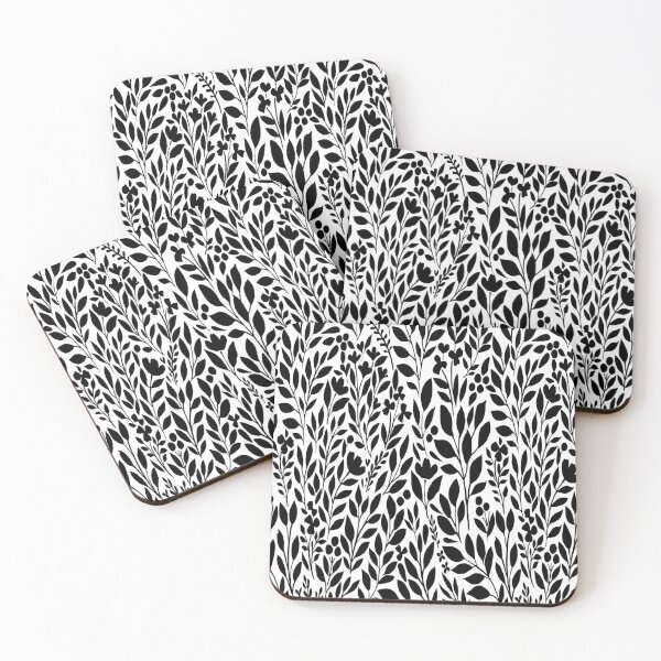 Item preview, Black Flowers Pattern designed and sold by Arch4Design.