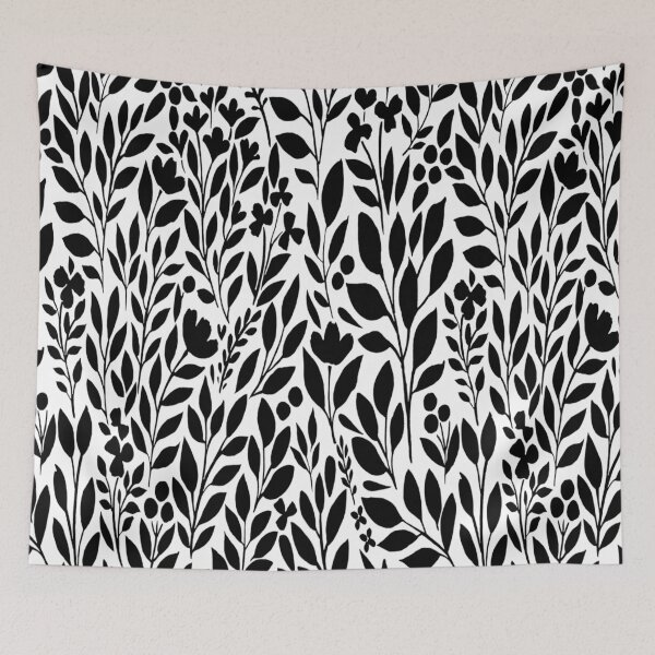 Item preview, Black Flowers Pattern designed and sold by Arch4Design.