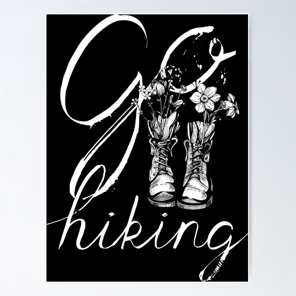 Item preview, Go hiking white print designed and sold by CatMadePattern.