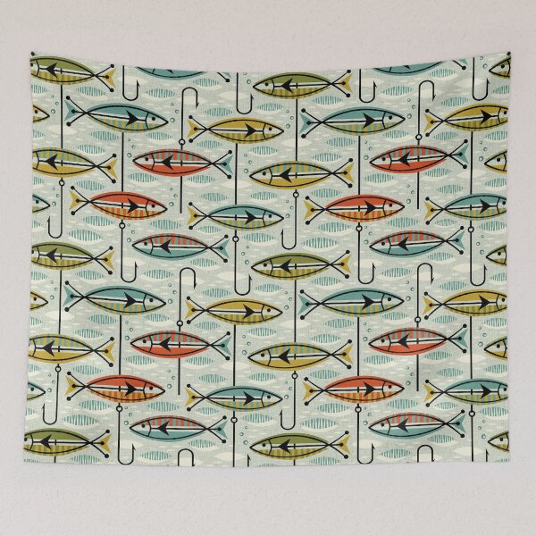Item preview, Retro Color Block Fish designed and sold by studioxtine.
