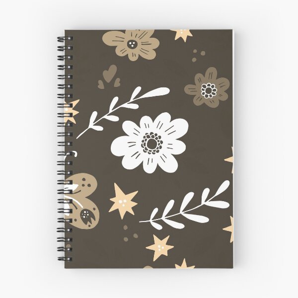 Item preview, Patrón marrón oscuro con flores blancas y mariposas marrón claro designed and sold by Arch4Design.