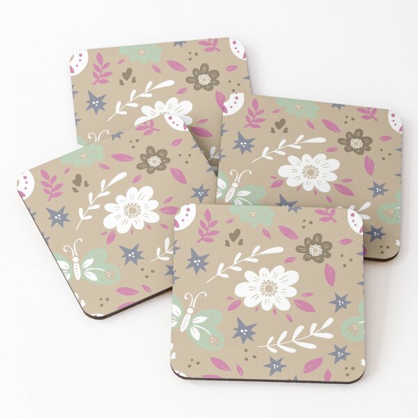Item preview, Flowers Pattern and butterflies on Brown designed and sold by Arch4Design.