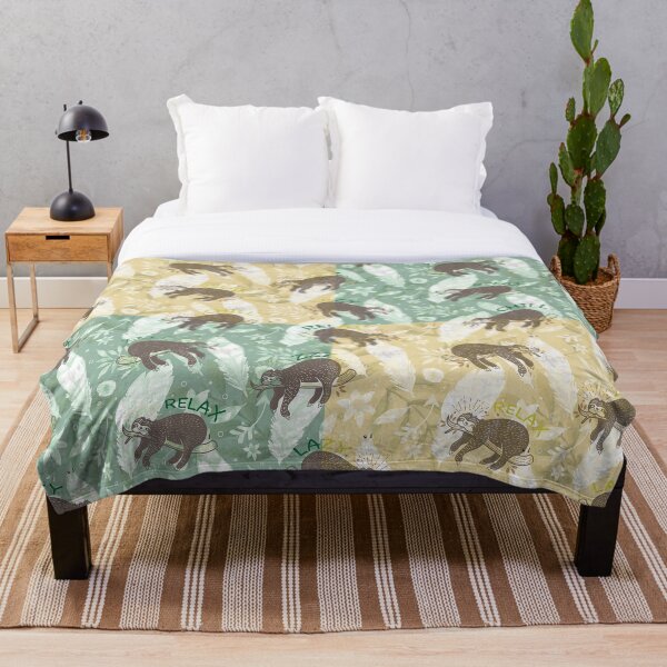 Aperçu de l'œuvre Paresse Boho paresseux Mozaic sur fond jaune et vert créée et vendue par Arch4Design.