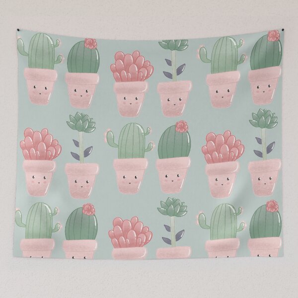Item preview, Pastel cactus and succulent pattern designed and sold by AliciaBarten.