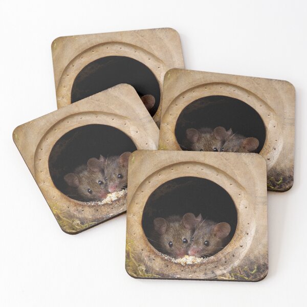 Item preview, two wild mice in a log pile house designed and sold by Simon-dell.