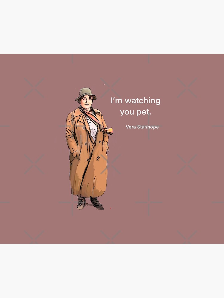 Thumbnail 6 of 6, Throw Blanket, DCI Vera Stanhope: I'm watching you pet. designed and sold by Luxetluminos.