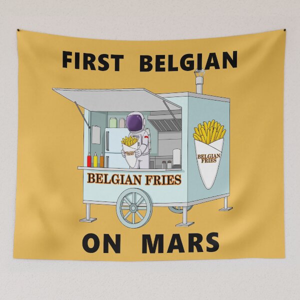 Item preview, First Belgian astronaut on planet Mars selling fries designed and sold by RickTellon.