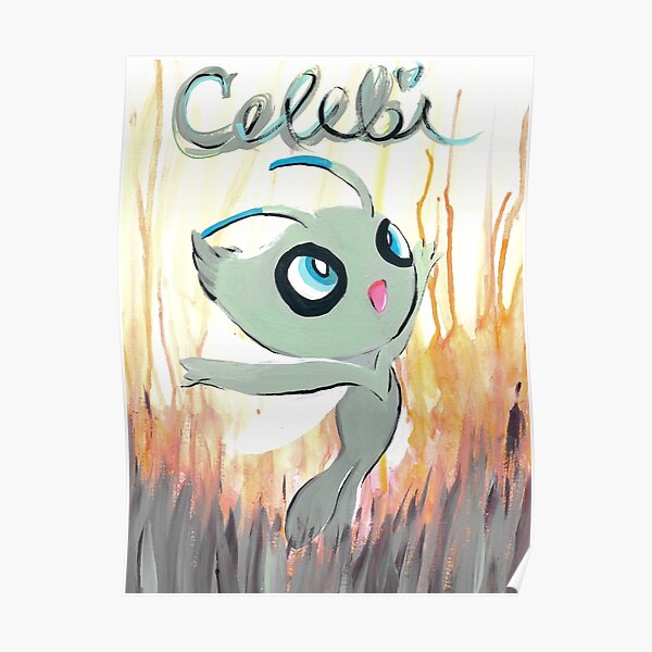 Celebi Pokemon Fan Art Poster By Artbyalisonlove Redbubble