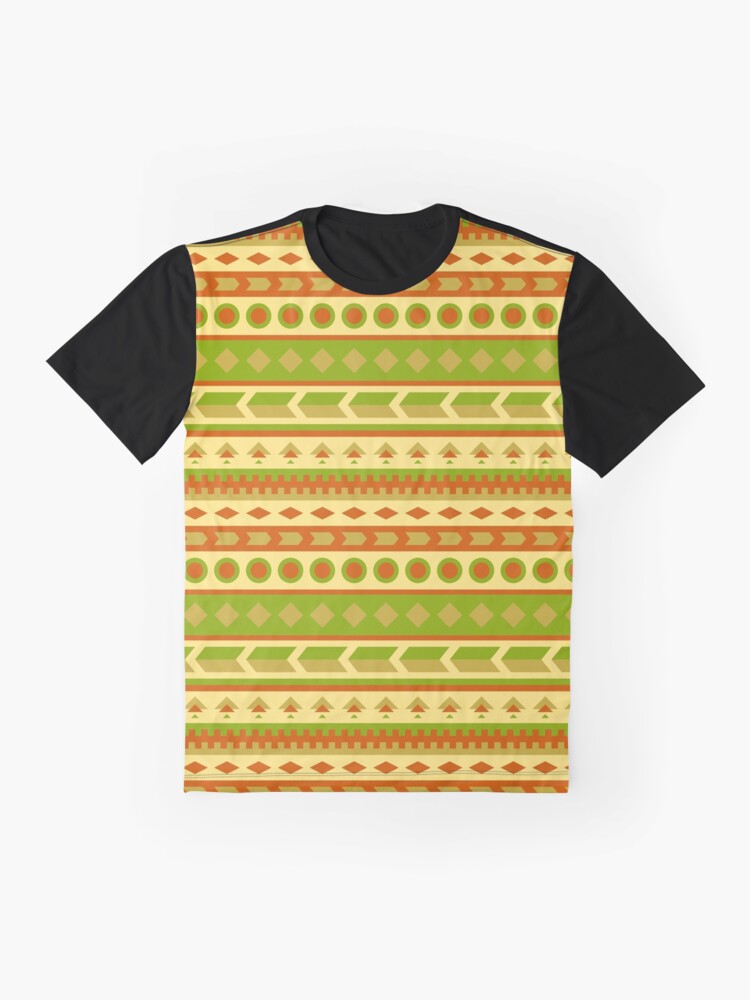 Alternate view of Native American Pattern in Yellow, Green, Red, Brown Graphic T-Shirt