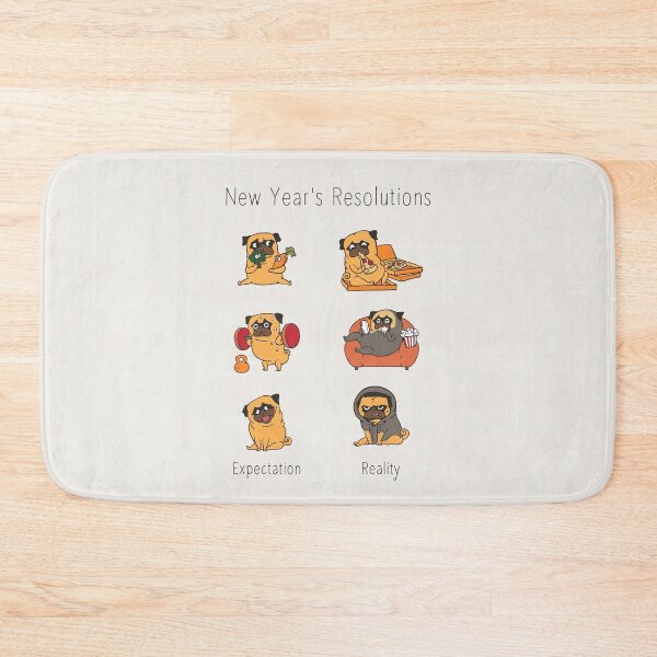 Item preview, New Years Resolutions with The Pug  designed and sold by Huebucket.