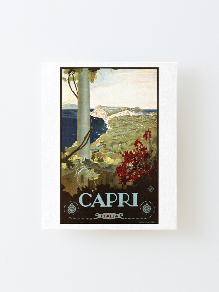 Capri Italia Travel Advertising Wall Art Vintage Italian Art Deco Mounted Print By Retroposters Redbubble