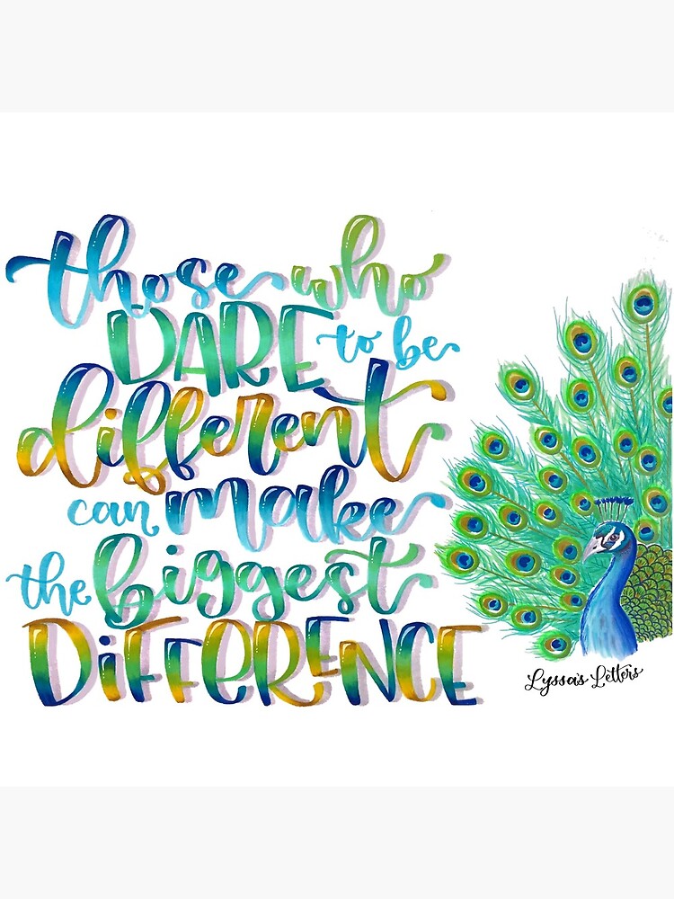 Inspirational Quote Hand Lettering Art By Lyssa S Letters Peacock Greeting Card By Alyssalord13 Redbubble