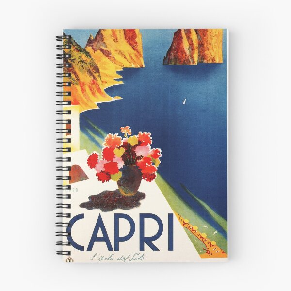 Item preview, CAPRI Island in the Sun NAPLES ITALY Travel Poster Vintage Art Deco designed and sold by retroposters.