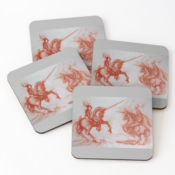 Item preview, DUELLO,FLORENTINE  MEDIEVAL KNIGHTS ON HORSEBACK Sepia Brown Drawing designed and sold by BulganLumini.