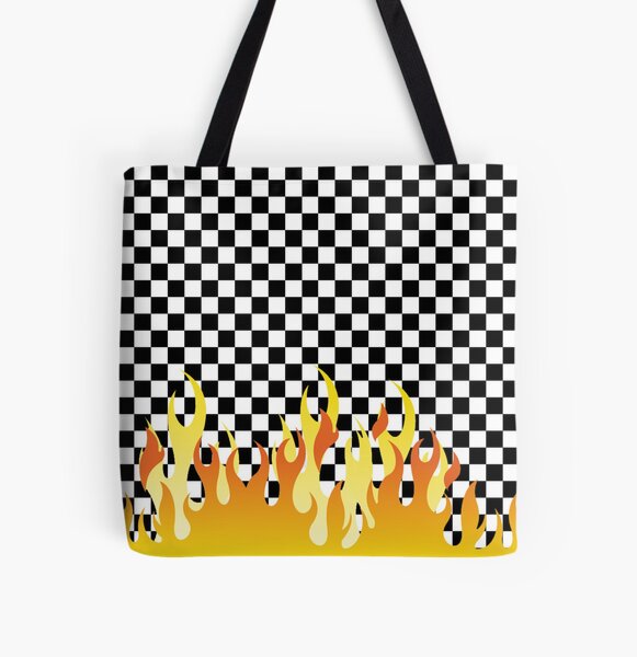 Checkerboard with hot sale flames