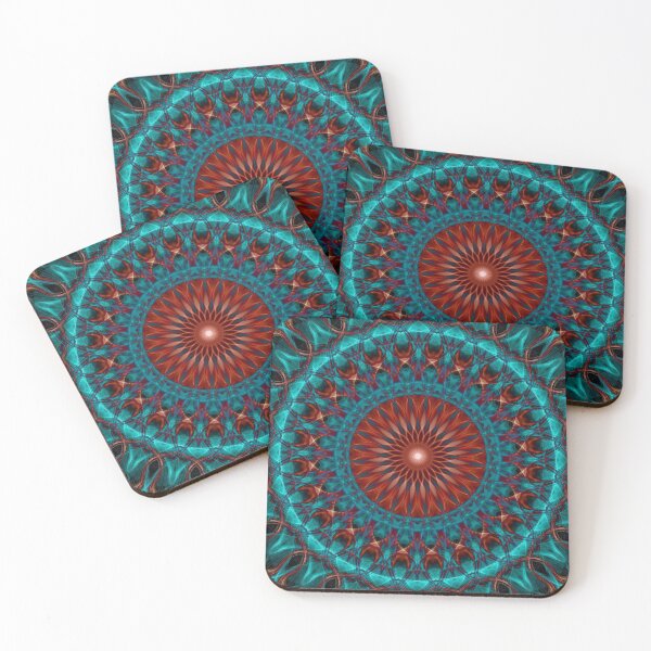Item preview, Glowing blue and orange mandala designed and sold by JBlaminsky.