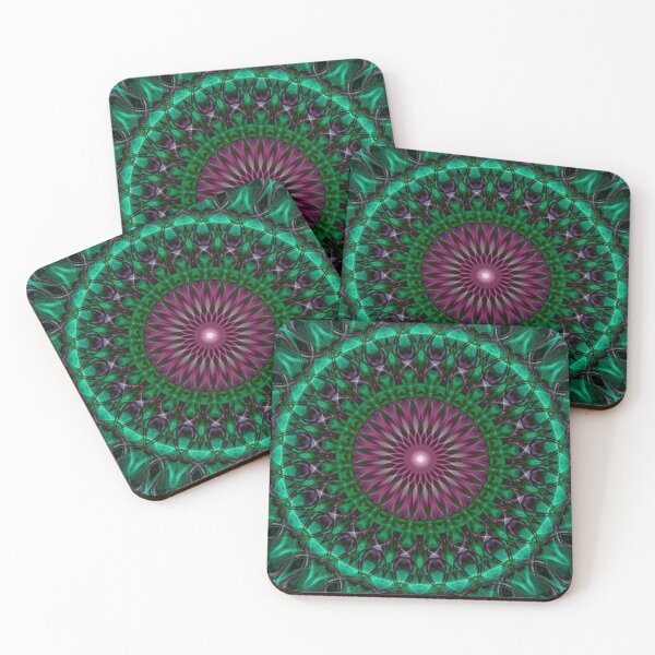 Item preview, Glowing green and dark purple mandala designed and sold by JBlaminsky.