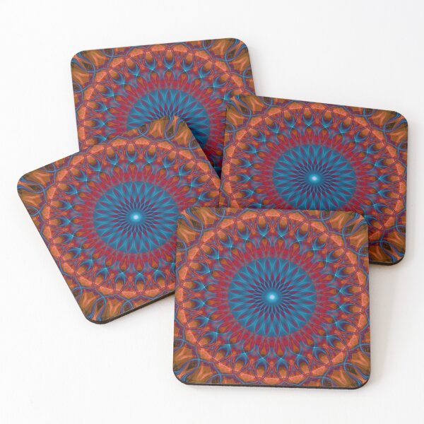 Item preview, Blue and orange glowing mandala designed and sold by JBlaminsky.