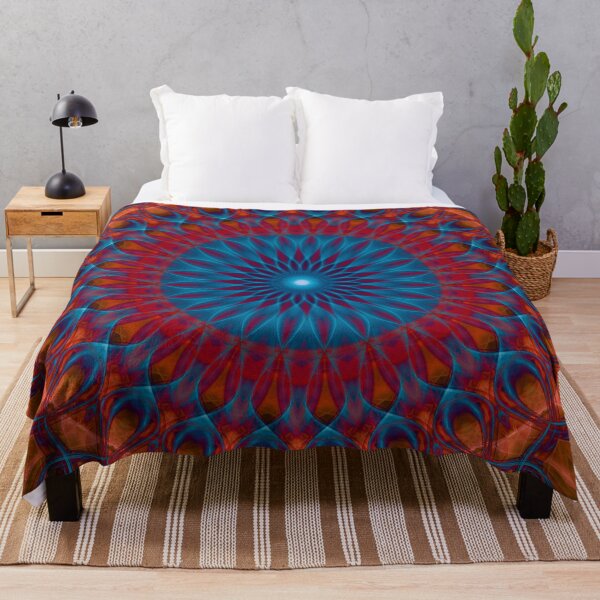 Item preview, Blue and orange glowing mandala designed and sold by JBlaminsky.